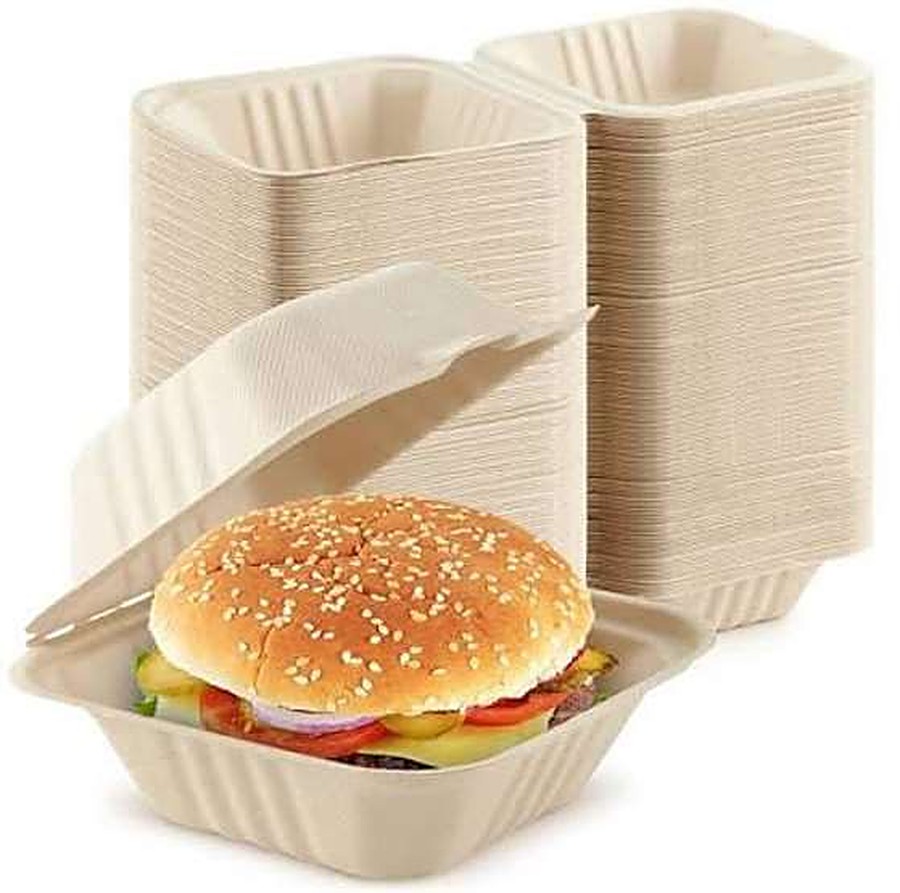 Moulded fibre burger clamshell