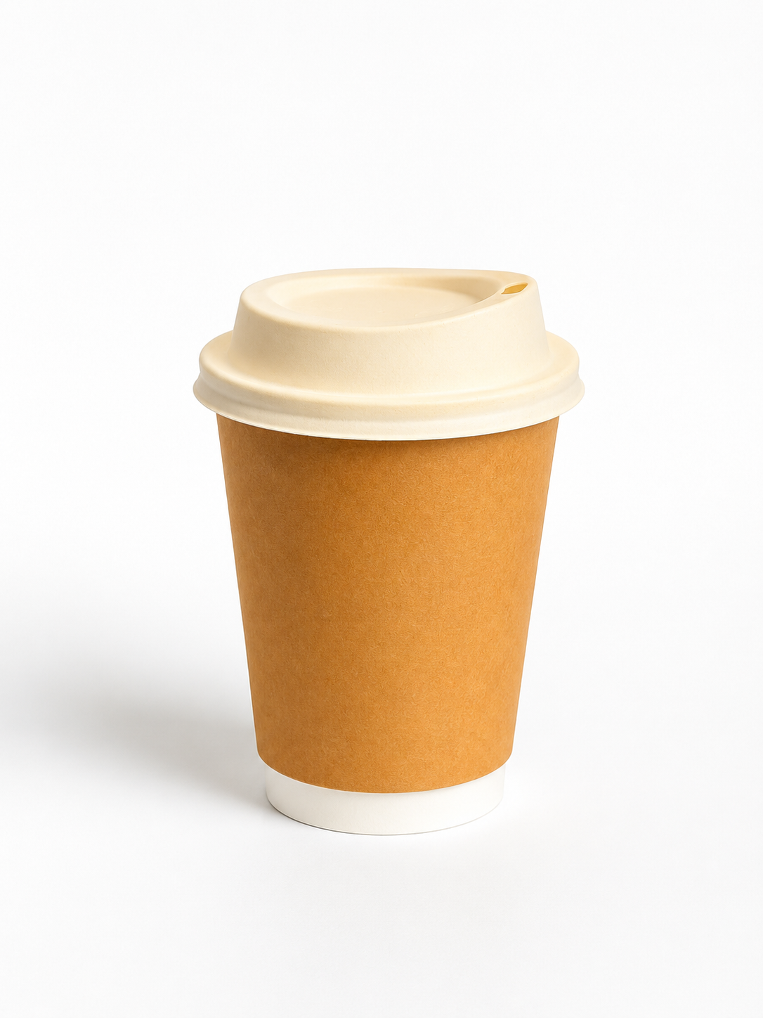 Kraft takeaway coffee cup with lid